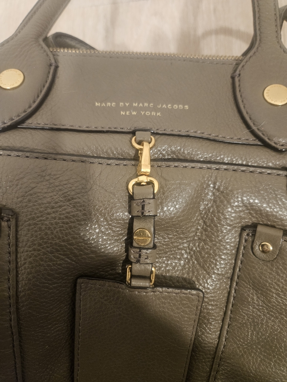  Marc by Marc Jacobs Puma Taupe Cowhide Leather Tote Legacy Bag - Picture 6 of 10